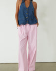 pink striped pants. pink striped boxer pants. pink lounge pant. cute casual outfit. summer pants. summer outfit.