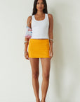 orange mini skirt. summer bottoms. summer skirt. going out outfit. going out skirt. summer outfit