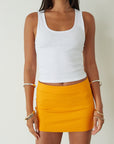Ribbed knit tank top. Unlined. white rib tank. white tank top. basic tank top. white basic tank top.