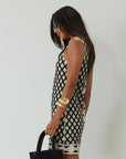 Crochet woven dress. Fixed straps. Fully lined. crochet mini dress. evening dress. nice dinner dress. summer dress.