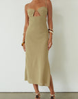 sage green maxi dress. green maxi dress. wedding guest dress. dress with side slit. evening dress. dress for nice dinner