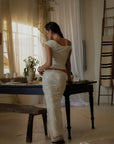 Knit lace maxi skirt. Elastic waist. Ruched sides. Side slit. Fully lined.European summer aesthetic. Tuscany outfit inso. Tuscany aesthetic. Summer skirt. white lace skirt. summer outfit. everyday skirt. vacation skirt. outfit to wear to tuscany. day skirt. going out skirt. white lace maxi skirt. nice dinner skirt.