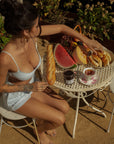 European summer vacation. European summer outfit. European summer. European summer set. European summer aesthetic. Tuscany outfit inso. Tuscany aesthetic. Summer top. bralette and short set. loungewear. cute loungewear. blue lounge set. blue loungewear set. blue cotton set. blue bra. blue shorts