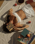 European summer vacation. European summer outfit. European summer. European summer set. European summer aesthetic. Tuscany outfit inso. Tuscany aesthetic. Summer top. bralette and short set. loungewear. cute loungewear. white lounge set. white loungewear set. white cotton set.
