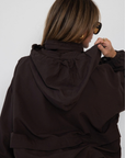 brown Windbreaker long sleeve jacket
Zip up closure
Rollable hood with zip closure
Adjustable drawstring hem and sleeve hem
Partially lined
fall transition outfit