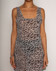 Animal printed mini dress
Scoop neckline
Side zipper
Sleeveless
Unlined/sheer
Leopard print sheer mini dress
resort wear