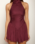 Turtle neck mini dress
Sleeveless
Inner shorts lining
V drop waist
Cinched skirt
Back zipper closure
Partially lined
maroon mini dress
plum mini dress
holiday mini dress
holiday outfit