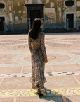 Leopard printed boho maxi skirt
Semi-sheer
Crinkle chiffon
Unlined/Sheer