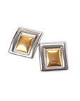 Two toned earrings. Square shaped earrings. Tarnish free. Stainless steel. Lightweight.