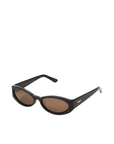 brown Oval tort sunglasses
Gold hardware engraved with Banbé logo on outer left arm
Style details printed in gold foil on inner right arm
Scratch resistant/category 3/polarised lens
100% UV protection
Acetate frame
Width: 3.8", Lens Height: 1.1", Arm Length: 5.5", Nose Bridge: 0.7"