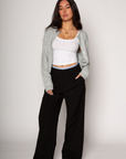 Fuzzy knit cardigan. Front button down closures. Unlined. grey knit cardigan. grey oversized cardigan