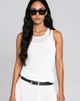 white Knit double layered tank top
Ribbed
Polyester
basic tank top
capsule wardrobe