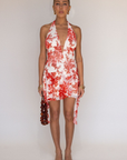 Floral mesh halter mini dress
Side hanging fringe
Neck and back adjustable tie
Open back
Lined
resort mini dress
white and red floral mini dress
summer mini dress
spring mini dress
vacation mini dress