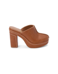 Vegan faux leather platform mule heel
Block heel and contrast stitching
Padded insole
Slip-on style
4.5" heel
1.25" platform
Faux leather
Manmade outsole
brown platform mule heel