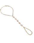 Baroque Pearl Hand Chain
18k Gold filled
Imitation Baroque Pearl
Length: 6 inches with 1.5" extender chain.
Hypoallergenic
Waterproof