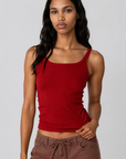 Ribbed knit tank top
Elastic neckline
Unlined
Basic tank top
maroon tank top
Rayon/Spandex
