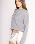 grey Fuzzy knit cardigan
Crewneck
Front button down closures
Long sleeves
Unlined