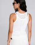 white Knit double layered tank top
Ribbed
Polyester
basic tank top
capsule wardrobe