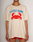Graphic printed knit tee
Crewneck
Short sleeves
Unlined
Oversized fit
Cream oversized crab graphic tee