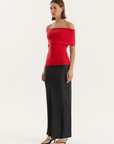 Bardot off the shoulder top
fold over off the shoulder top
Knitted fabric
Strapless
Longline
red off the shoulder top
going out top
summer top spring top