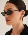 black oval small thin sunglasses banbe