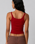 Ribbed knit tank top
Elastic neckline
Unlined
Basic tank top
maroon tank top
Rayon/Spandex