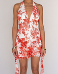 Floral mesh halter mini dress
Side hanging fringe
Neck and back adjustable tie
Open back
Lined
resort mini dress
white and red floral mini dress
summer mini dress
spring mini dress
vacation mini dress