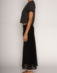 Woven polka dot maxi skirt
Side zipper closure
Lined
Contrast color block bottom detail
Black and white polka dot maxi skirt
Summer skirt
Spring skirt