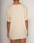 Graphic printed knit tee
Crewneck
Short sleeves
Unlined
Oversized fit
Cream oversized crab graphic tee