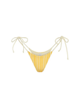 YELLOW Striped bikini bottom
A daring, minimal-coverage silhouette
Designed to sit high on the hip
Clover is crafted in a high-stretch knit blend that adds a rich, textured feel.
This bottom runs teeny, if in doubt we recommend sizing up.
Acrylic/Spandex
Soft & delicate fabric, wear with care