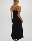 Designed with see-through lace that traces the neckline and hips
Shine satin fabrication
Sheer lace accents
Fitted cups
Adjustable shoulder straps that tie in the back
Hidden zipper closure
No bra recommended; pair with nude underwear
Polyester