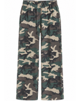green Camo wide leg pant
Elastic waistband
Unlined
camo lounge wear