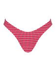 red Gingham printed bikini bottoms
Mid to high rise cut
Reversible front-to-back design
Seamless
Nylon/Polyester/Spandex