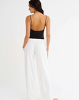 black One piece swimsuit
Scoop neck
Open back
High cut
