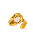 18K Gold Non-Tarnish Wrap CZ Ring
18K Gold Plating
Stainless Steel
Size 7 Measurement: 0.682 Diameter/2.14 Circumference
Lead-free
Nickel-safe
Hypoallergenic
Water Resistant