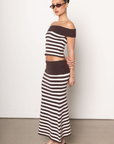 striped set
Brown and white striped maxi skirt
brown and white skirt set
fall set
fall outfit
Striped knit top
Off the shoulder fold over
Sleeveless
Unlined
Length: 24"
Viscose/Nylon/Polyester
Striped knit A line maxi skirt
Fold over waistband
Unlined
Length: 32"
Viscose/Nylon/Polyester
