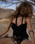 LEOPARD Animal printed sequin embellished micro shorts
Elastic waist
Side hook and eye and zipper closures
Fully lined
COACHELLA STAGECOACH SHORTS
FESTIVAL OUTFIT