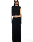 Knit maxi skirt. Elastic waist. Fully lined. black maxi skirt. black lioness skirt