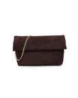 Crossbody faux suede purse
Removable chain strap
Outer zip pocket
Inner zip and slip pocket
Magnetic closure
Lined
Vegan Leather
chocolate brown faux seule clutch purse
fall bag
fall clutch