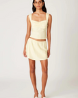yellow Satin mini skirt
Inner shorts lining
Subtle bow detail at the waistband
Flowy silhouette
Elastic waistband
summer mini skirt
spring mini skirt