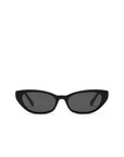 black Slimline cateye sunglasses
Soft, subtle lift through the frame
Acetate frame
Gold metal tip detailing
Polarised, scratch-resistant Category 3 lenses
100% UV protection
Width: 14.5cm / Lens Height: 3.85cm / Arm Length: 14.5cm / Nose Bridge: 2cm