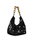 black Sequin mini purse
Inner lining
Magnetic clasp closure