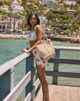 Printed woven crop top. Adjustable straps. Adjustable drawstring hem. Fully lined. Funky graphic crop tank top. Lobster tank top. European summer top. european summer outfit. summer outfit. cute summer set.