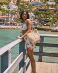 Printed woven skirt. Front slit. Back hook and eye and zipper closures. Fully lined. Funky graphic skirt. Skirt with lobsters on it. European summer outfit. cute summer set. Skirt with shells