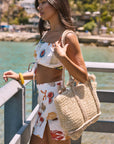 Printed woven skirt. Front slit. Back hook and eye and zipper closures. Fully lined. Funky graphic skirt. Skirt with lobsters on it. European summer outfit. cute summer set. Skirt with shells