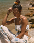 Printed woven cropped tank top. Adjustable straps. Drawstring hem. Elastic back. Fully lined. lemon top. lemon shirt. summer crop tank top. cute graphic tank top. european summer top. summer top. vacation outfit. cute summer set.