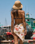 Printed woven bandana/sarong. Unlined. Lobster bandana. Lobster sarong. Shell sarong. Beach cover up. sarong for the beach. european summer outfit. european summer sarong