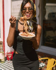 Woven crop top. Fixed straps. Front hook and eye closures. Lace trim. Side zipper closure. Fully lined. blank tank top. black crop top tank top. top that hooks in the front. black corset top. going out top. european summer outfit. european summer top. vaction outfit.