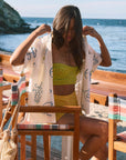 Printed woven shirt. Collar neckline. Short sleeves. Front button down closures. Front pocket. Unlined. shirt with wine on it. shirt with lemon. shirt with grapes. beach cover up. beack top cover up. summer top. vacation top. vacation outfit. european summer top. european summer outfit. european summer outfit inspo