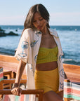 Printed woven shirt. Collar neckline. Short sleeves. Front button down closures. Front pocket. Unlined. shirt with wine on it. shirt with lemon. shirt with grapes. beach cover up. beack top cover up. summer top. vacation top. vacation outfit. european summer top. european summer outfit. european summer outfit inspo